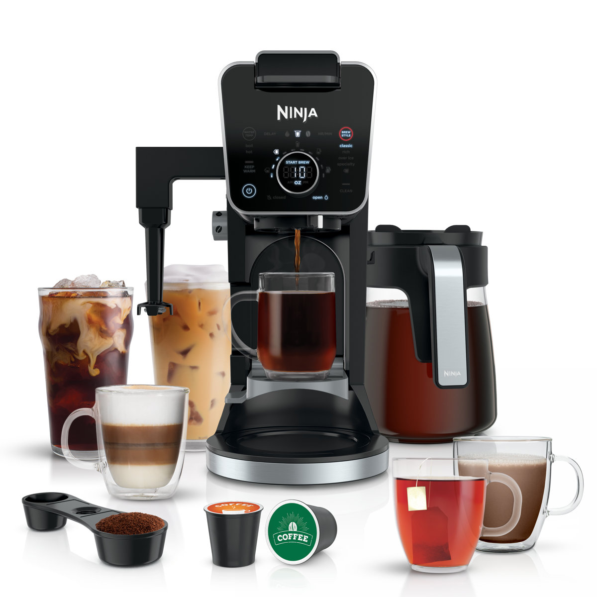 Ninja DualBrew Pro Specialty Coffee System, Single-Serve, Compatible with K-Cups & 12-Cup Drip Coffee Maker CFP301